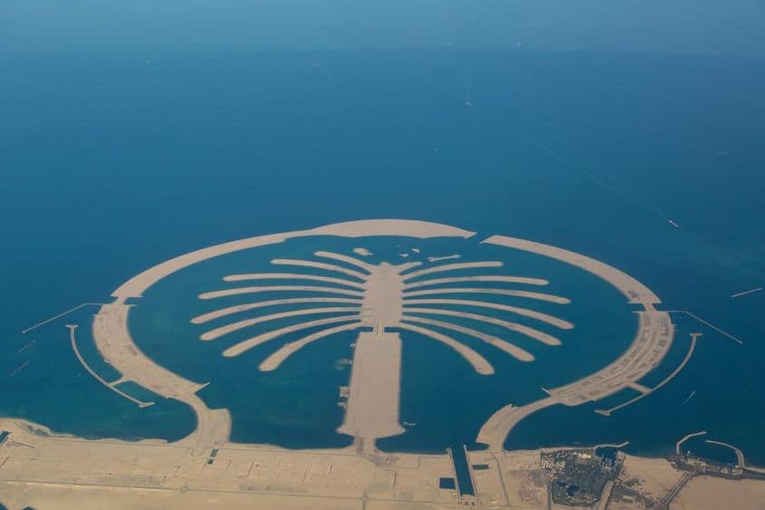 Dubajský umelý ostrov Palm Jebel Ali.