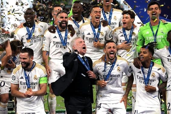 Real Madrid oslavuje po víťaznom zápase.