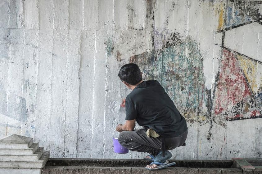 Biely nástenný obraz, motýľ.