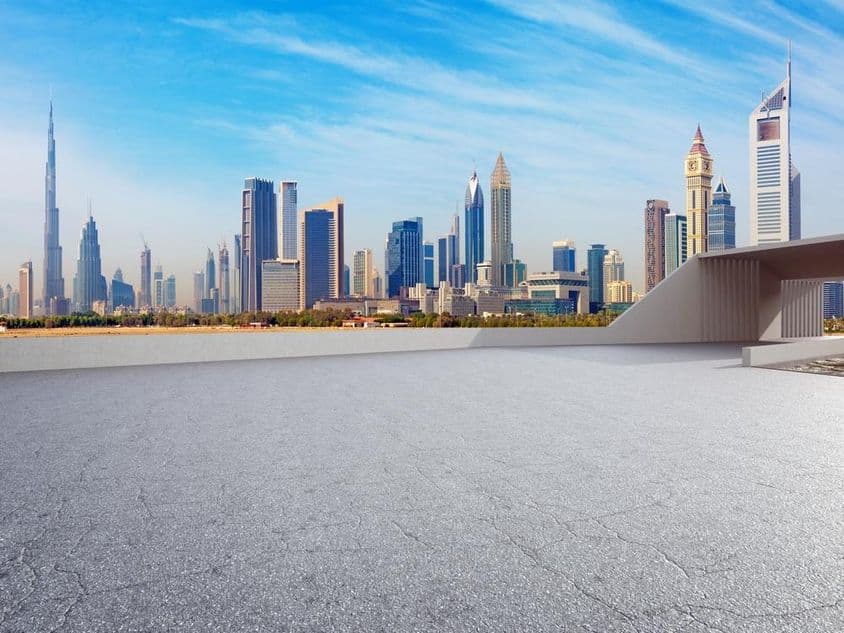 Mrakodrapy na pozadí Dubaja!