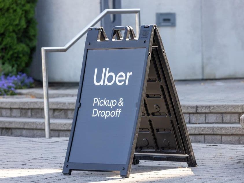 Miesti na nástup pasažierov Uberu.