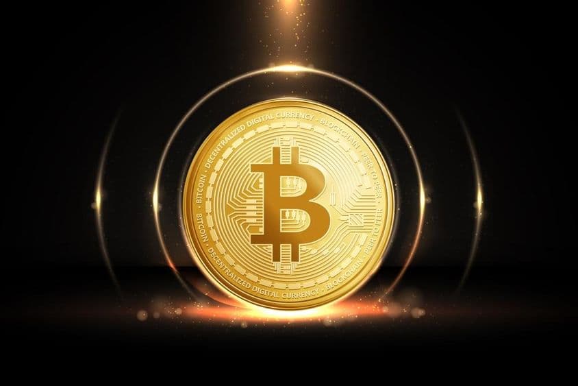 Bitcoin zlatá minca.
