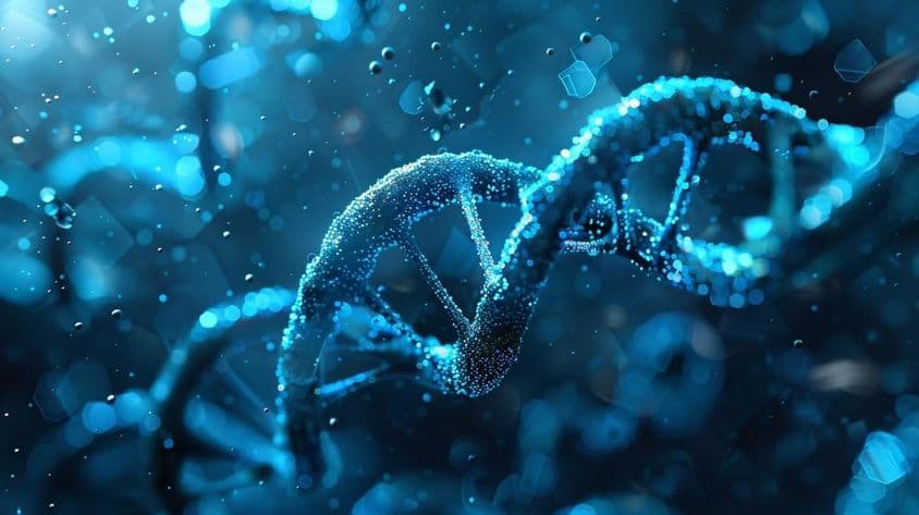 DNA špirála molekulárnej štruktúry génov.