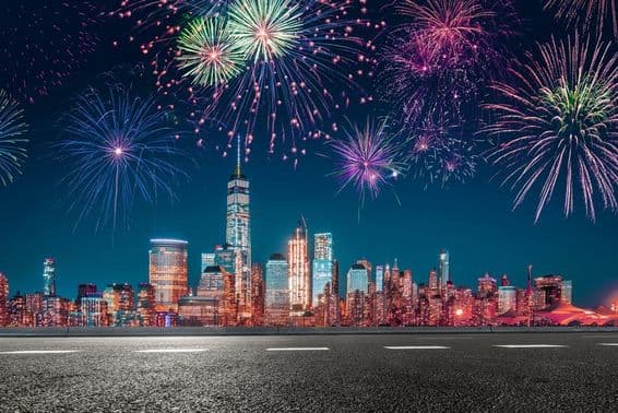 Nočné ohňostroje v Dubaji.