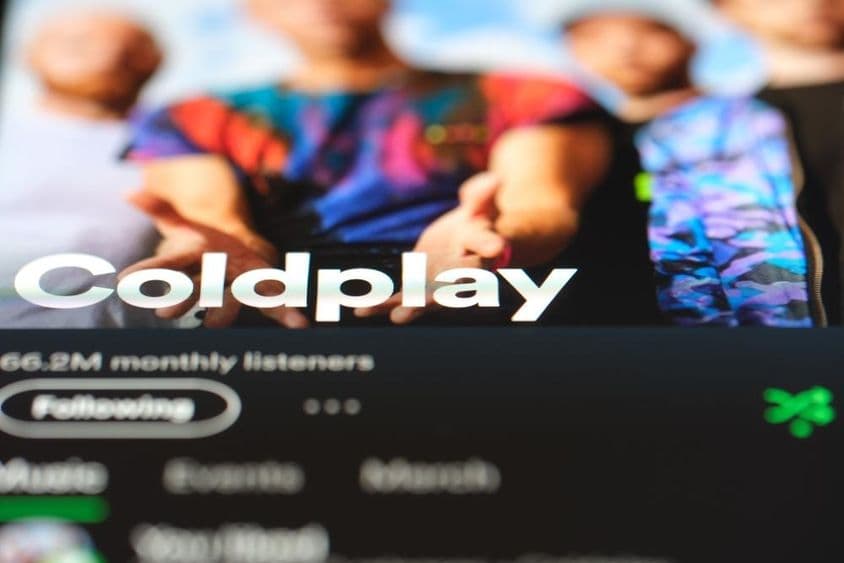 Coldplay stránka na Spotify.