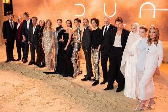 Svetová premiéra filmu Duna: Časť Dva na Leicester Square.