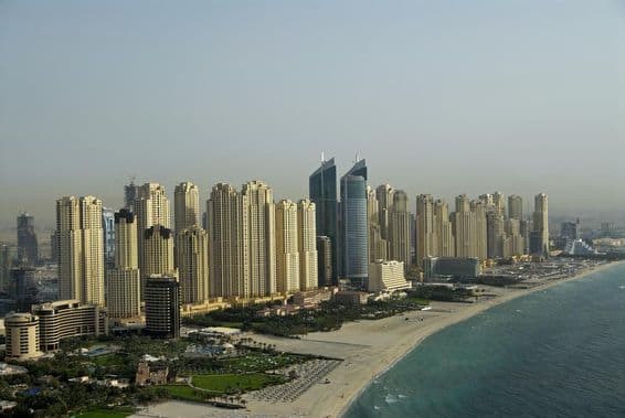 Nehnuteľnosti na nábreží v Dubaji.