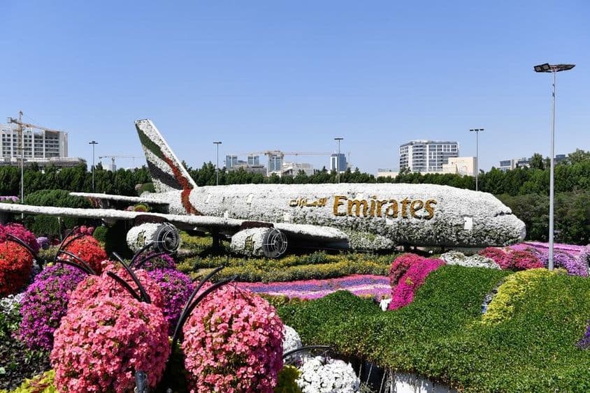 Dubajský Miracle Garden počas dňa.