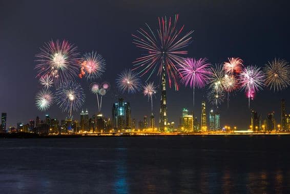Ohňostroje v Dubaji, Spojené arabské emiráty.