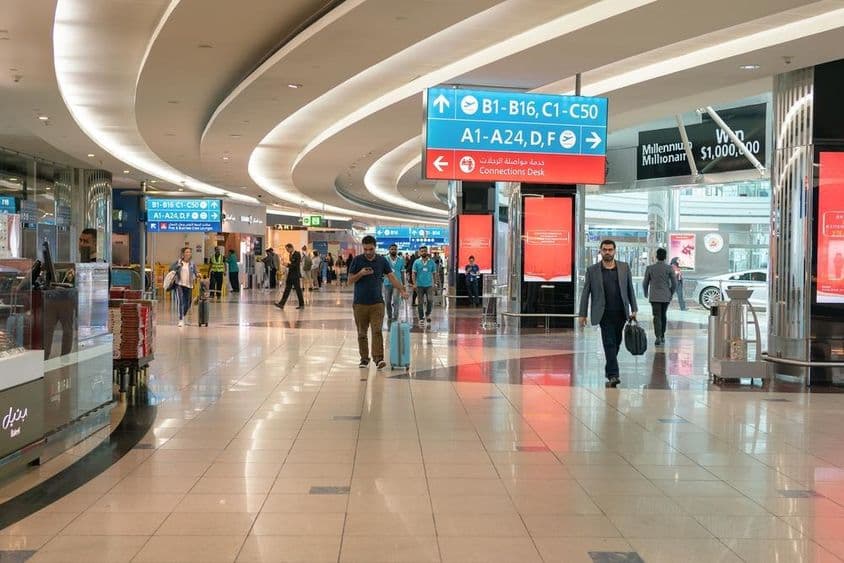 DUBAJ, Spojené arabské emiráty letisko.