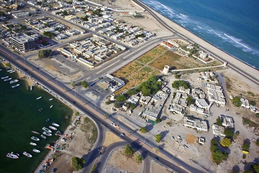 Letecký pohľad na Umm Al Quwain.