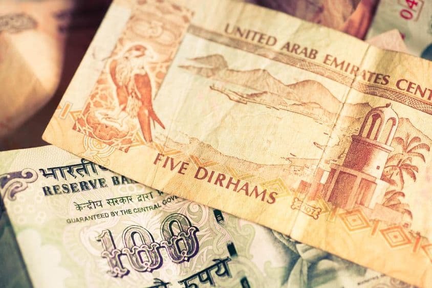 Meny Spojených arabských emirátov a Indickej republiky.