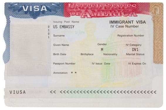 Vízum USA v cestovnom pase.