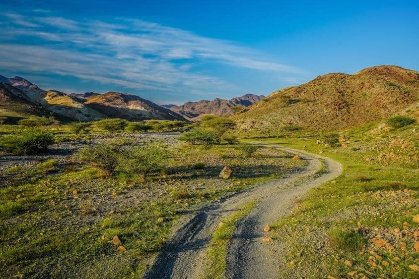 Zelené hory v Spojených arabských emirátoch.