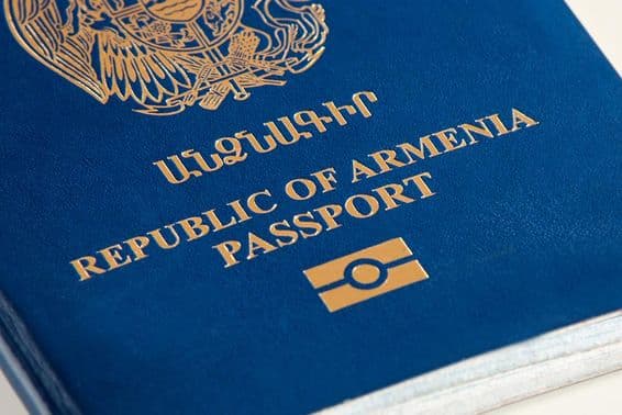 Biometrický pas Arménskej republiky.