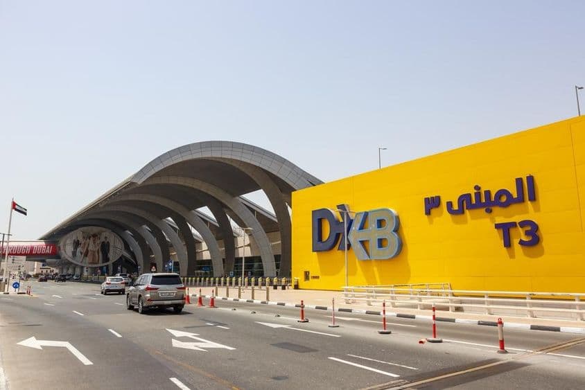 Terminál 3 medzinárodného letiska Dubaj (DXB).