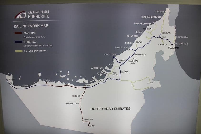 Mapa Etihad Rail.