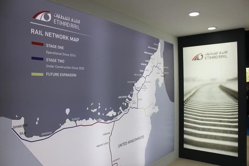 Pohľad na výstavný stánok na výstave Middle East Rail 2021.