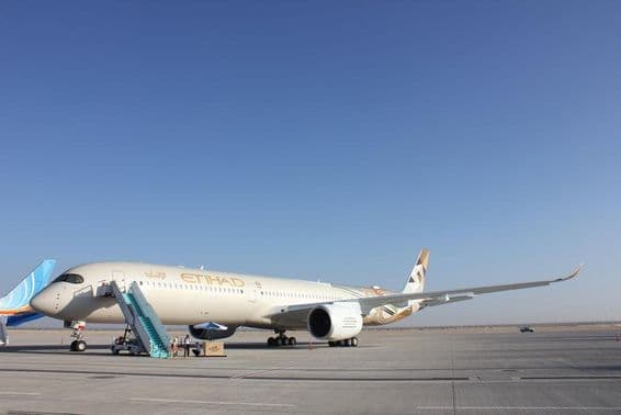 Nový Airbus A350-1000 cestovný lietadlo Etihad Airways.