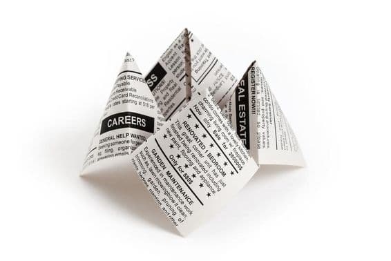 Falošný novinový inzerát.