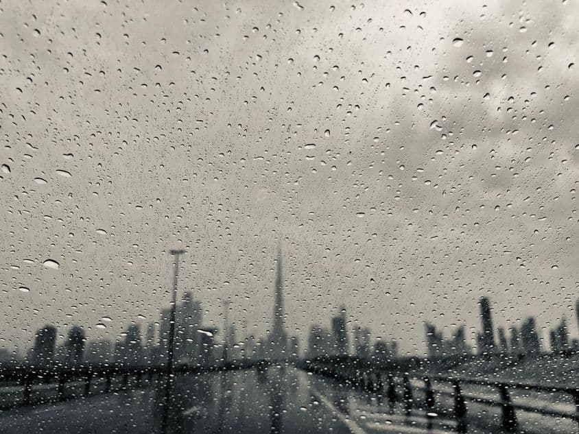 Dážď v Dubaji, Spojené arabské emiráty.