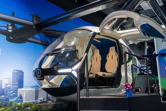 Expo 2025, prezentujúca EXPO Vertiport a technológiu novej generácie.