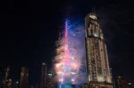 Ohňostroj pri Burj Khalifa v Dubaji.