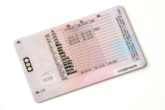 Zadná strana vodičského preukazu.