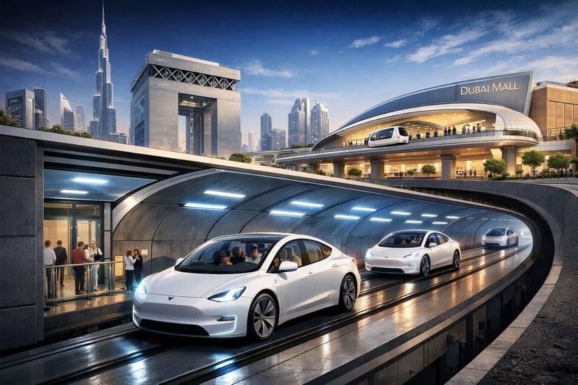 Dubai Loop s Teslami.