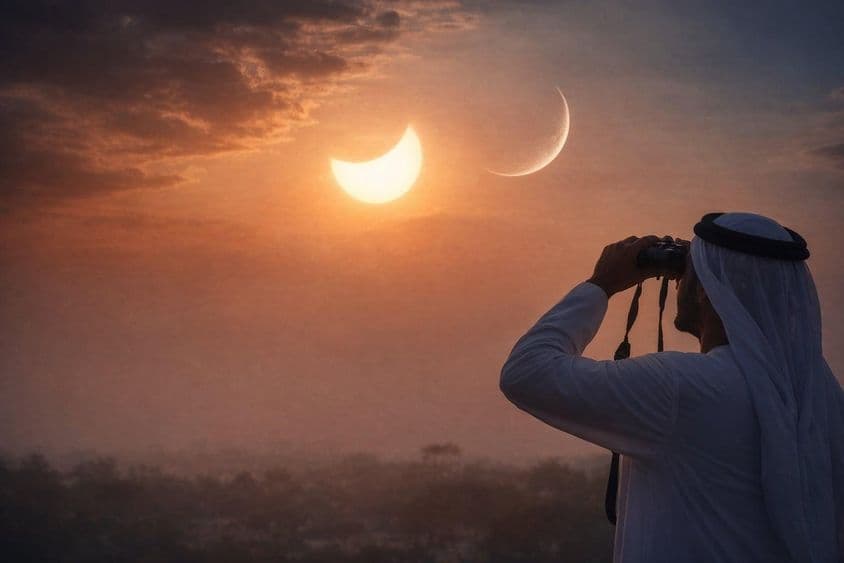 Nebezpečné pozorovanie srpkového mesiaca.