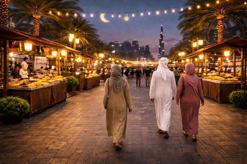 Večerná prechádzka počas Ramadánu v Karame