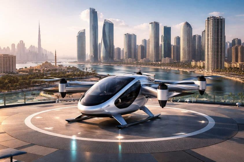 Sharjah vzdušný taxík: eVTOL na vertiport