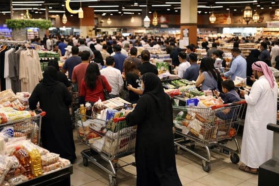 Nával na Ramadánový nákup v supermarkete