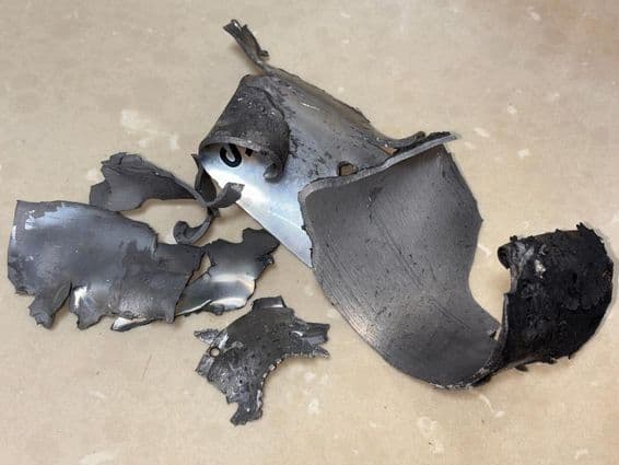 kusy raketových fragmentov