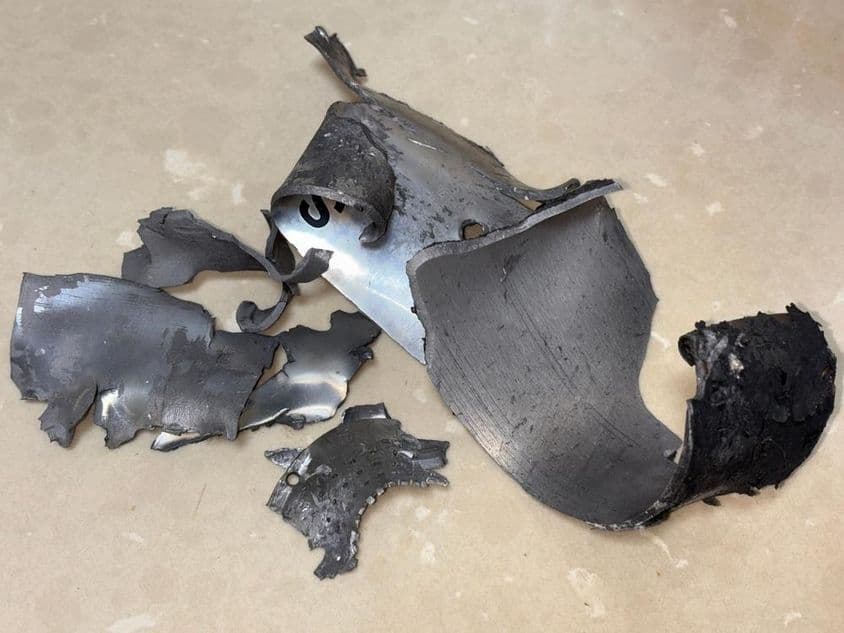 kusy raketových fragmentov