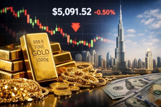 Dubaj pokles ceny zlata trh