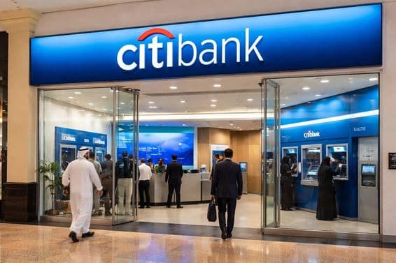 Prevádzka pobočky Citibank v Dubaji
