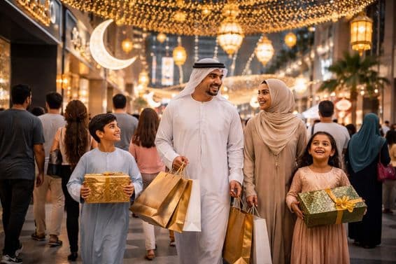 Eid nákupy Dubaj atmosféra
