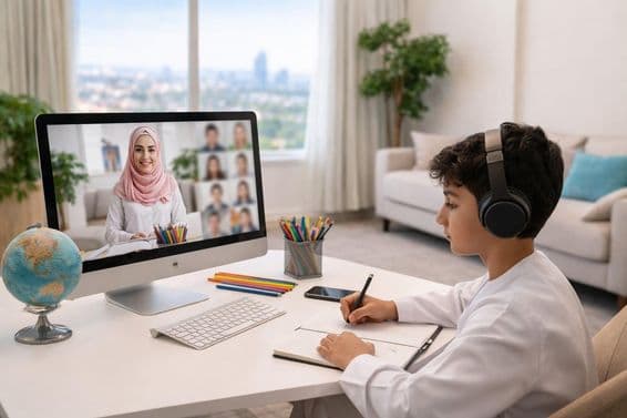 Digitálne učenie doma v Dubaji