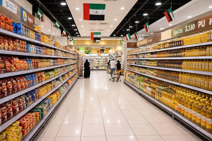 Regály obchodov v Dubaji