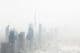 Pohľad na mestskú panorámu v hmle, Dubaj, Spojené arabské emiráty