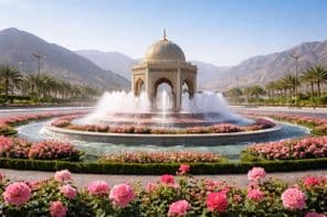 Pohľad na fontánu s ružovou vodou v Kalbe