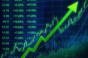 Vzostupný graf trendu akciového trhu