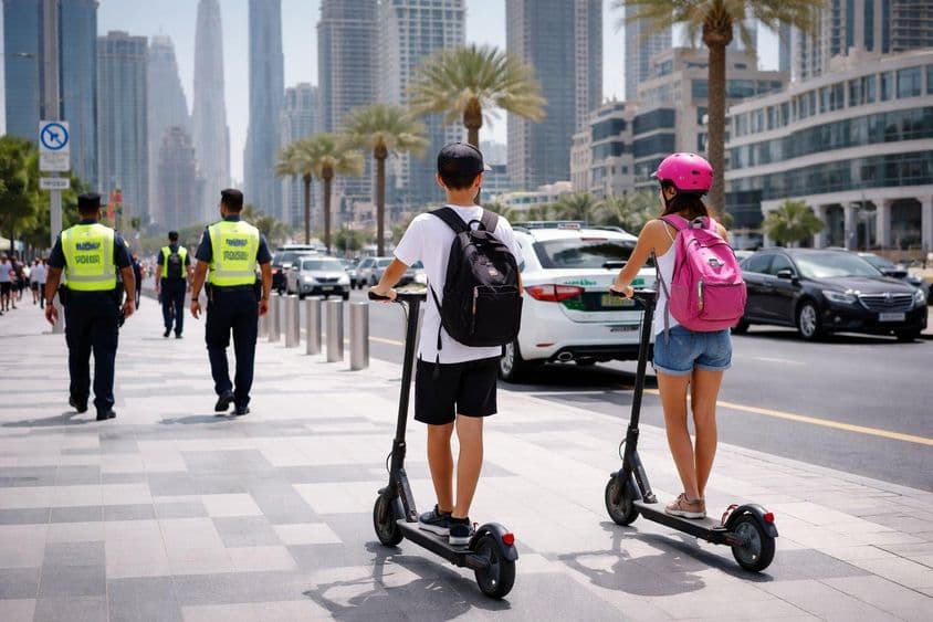 Kolobežková doprava v Dubaji