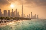 Horúca a vlhká dubajská panoráma