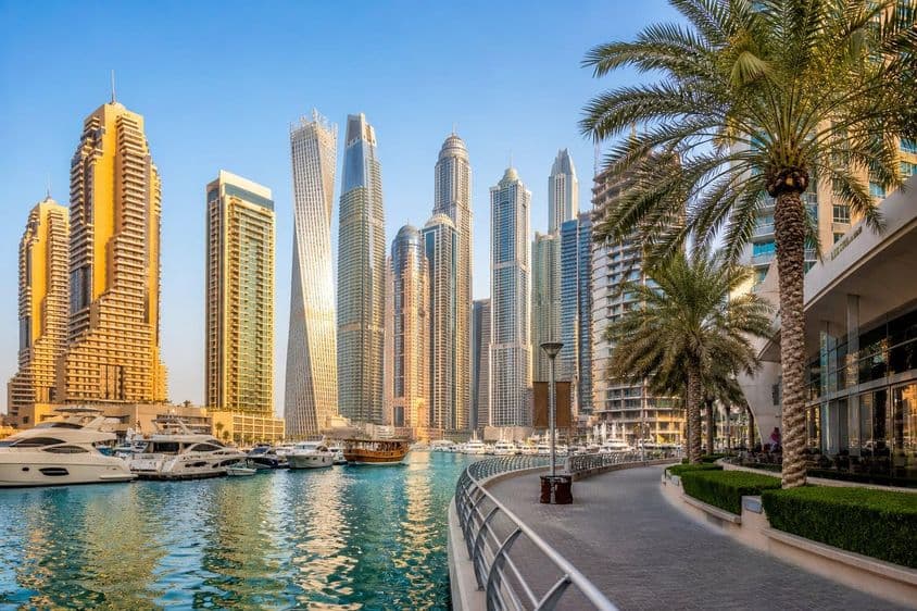 Ranná atmosféra v Dubaj Marina