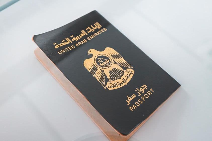 Spojený arabský emirátsky pas.