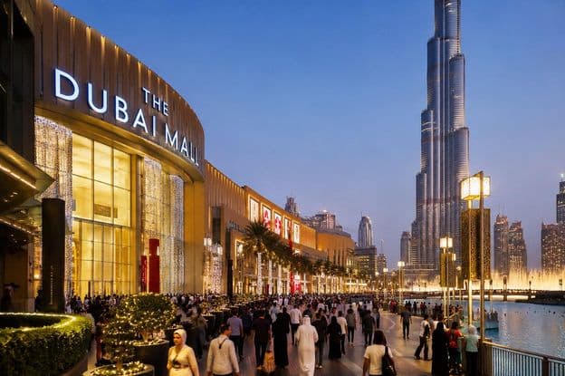Sviatočný dav v Dubai Mall