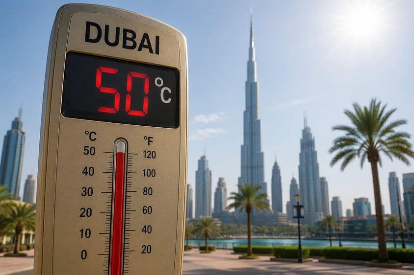 Dubajská horúčava pri päťdesiatich stupňoch